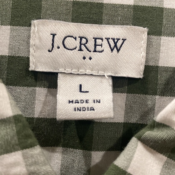 J.Crew women’s shirt, size large, olive green check - Picture 2 of 5
